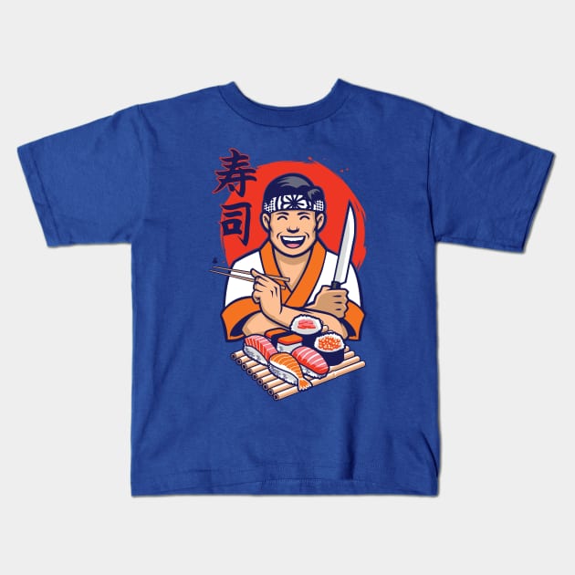 Daniel Son Sushi Kids T-Shirt by CoDDesigns